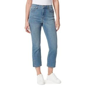 4/$20 Gloria Vanderbilt Amanda Embellished Split Cuff Blue Jeans Size 6